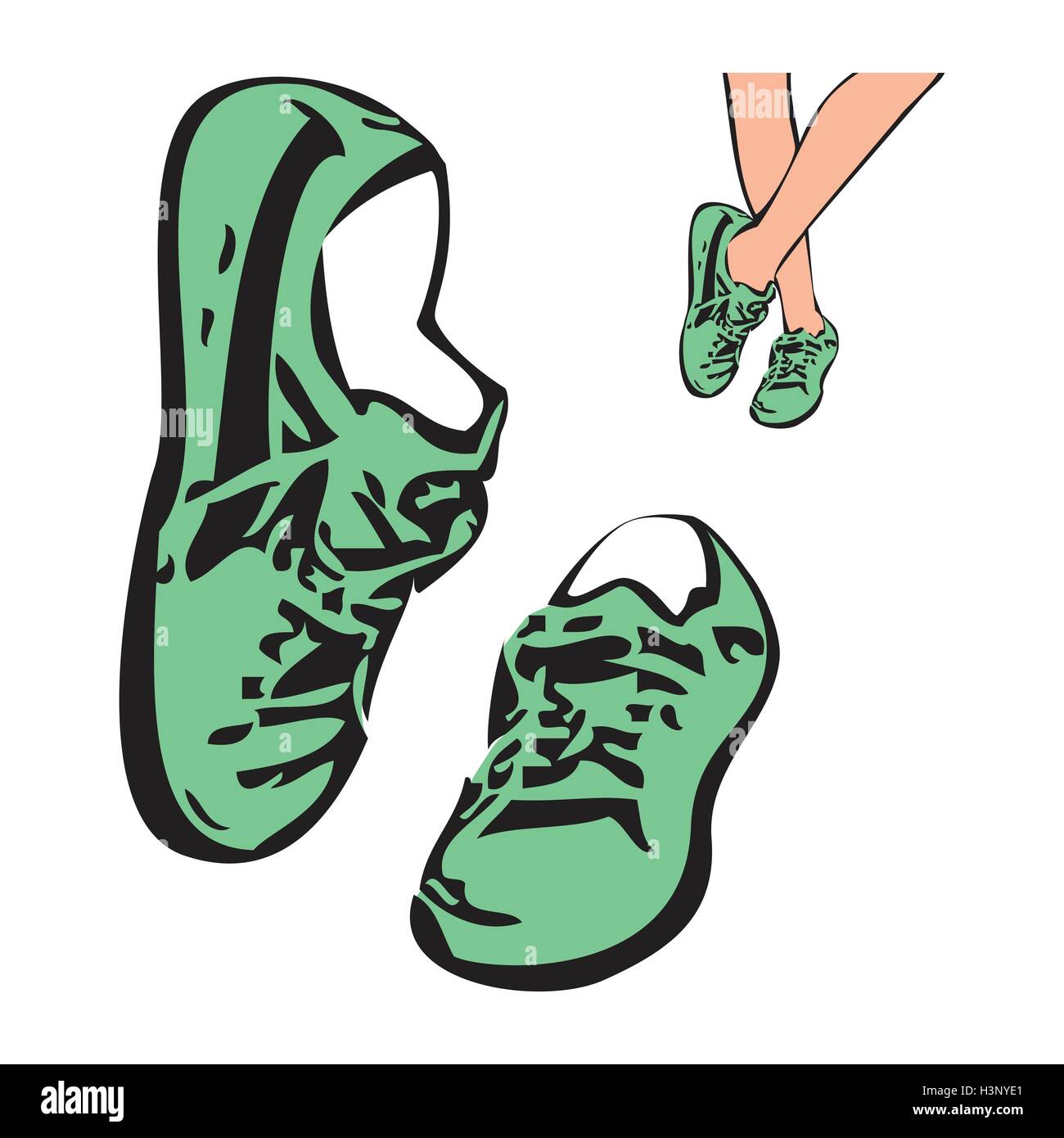 Scarpe da ginnastica vettore disegno illustrativo. Sneakers isolato vettore di sfondo Immagine e Vettoriale Alamy