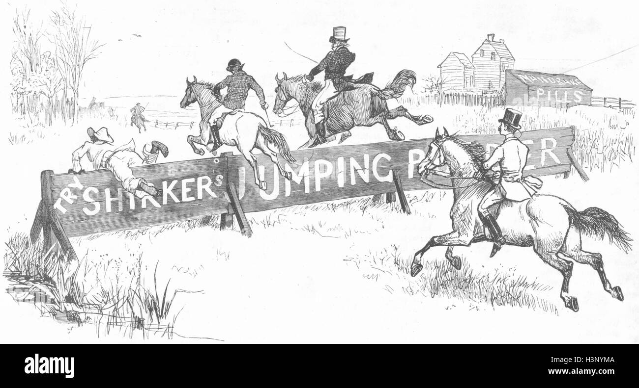 Volpi Fox-caccia in America - La Fantasia 1886. Il grafico Foto Stock