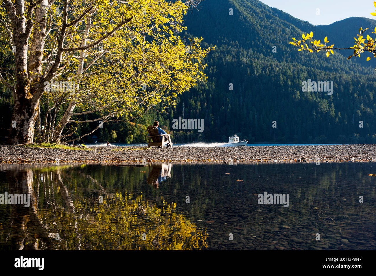 Il lago di Crescent - Parco nazionale di Olympic - vicino a Port Angeles, Stati Uniti di Washington Foto Stock