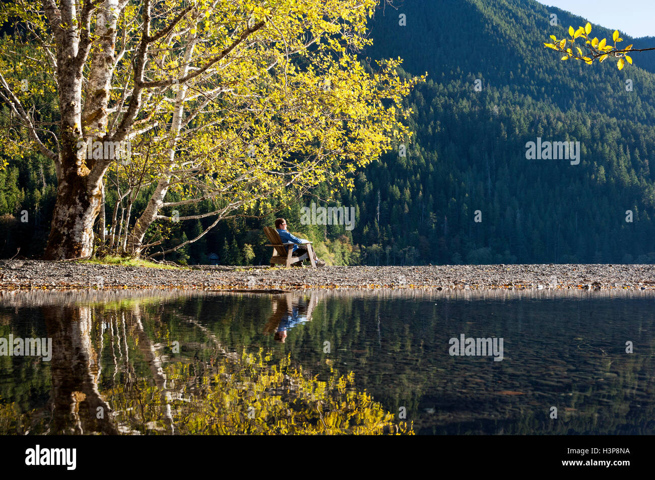 Il lago di Crescent - Parco nazionale di Olympic - vicino a Port Angeles, Stati Uniti di Washington Foto Stock