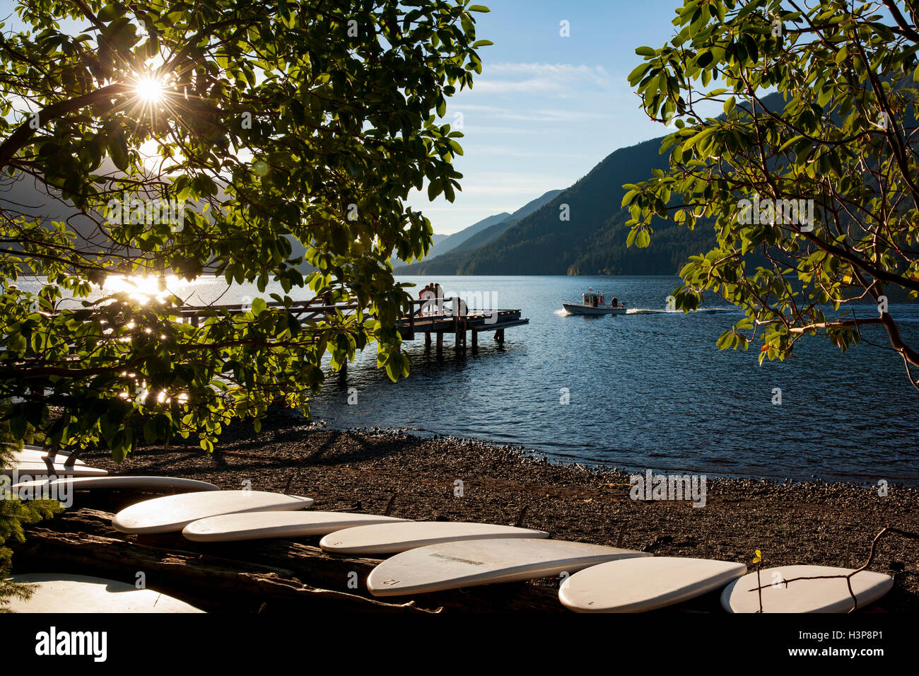 Il lago di Crescent Lodge - Parco nazionale di Olympic - vicino a Port Angeles, Stati Uniti di Washington Foto Stock