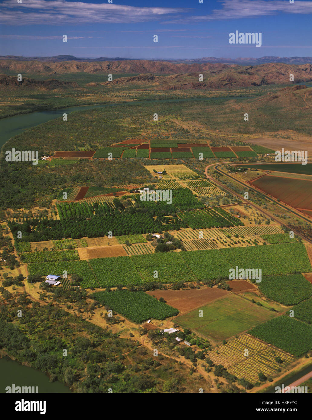 Ord river area di irrigazione, vicino a kununurra, est regione di Kimberley, Australia occidentale Foto Stock