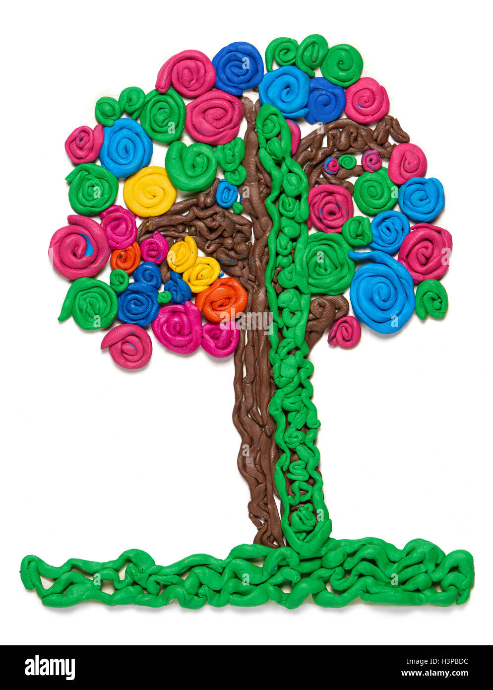 Albero di plastilina, bambini oggetto d'arte Foto Stock