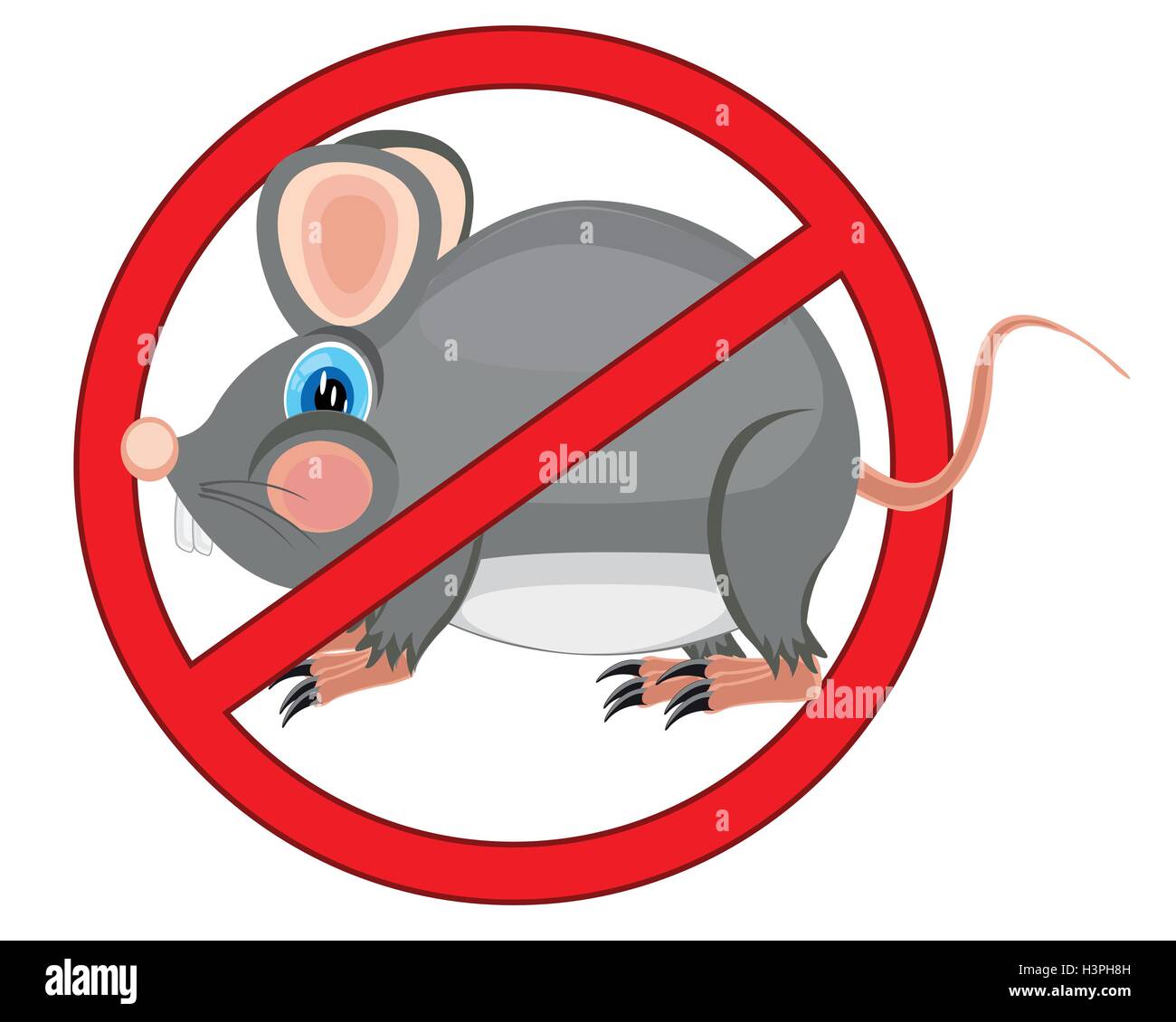 Segnale che vieta un roditore Illustrazione Vettoriale