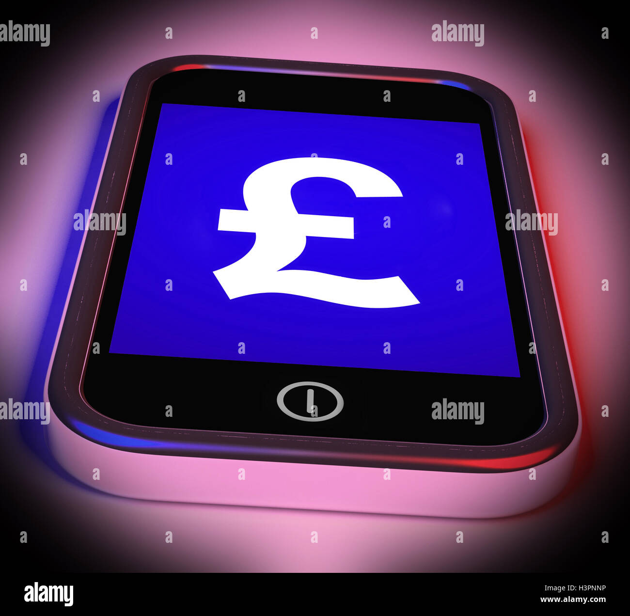 Il segno del cancelletto sul Mobile mostra British denaro GBP Foto Stock
