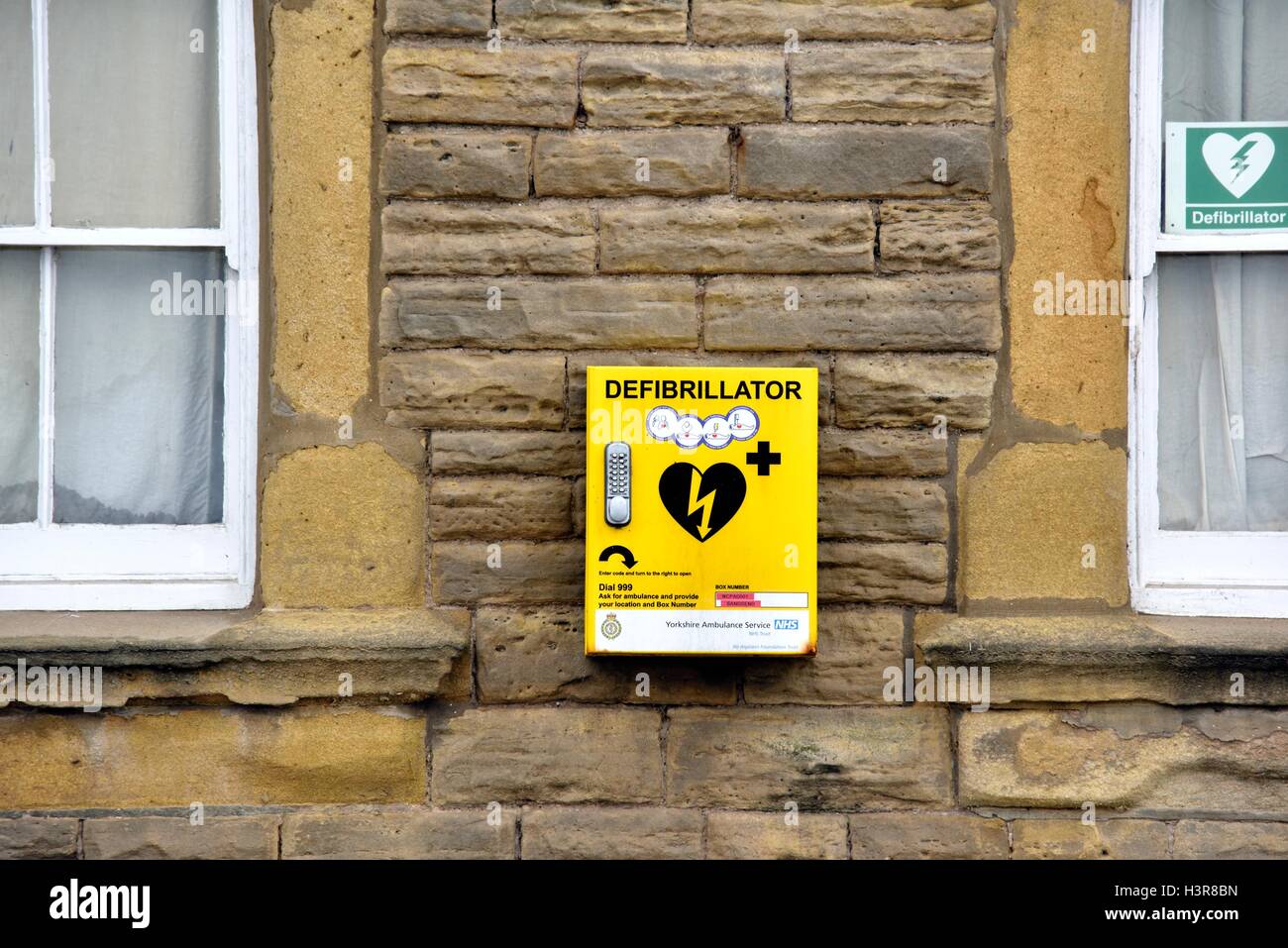 Defibrillatore di emergenza. Foto Stock