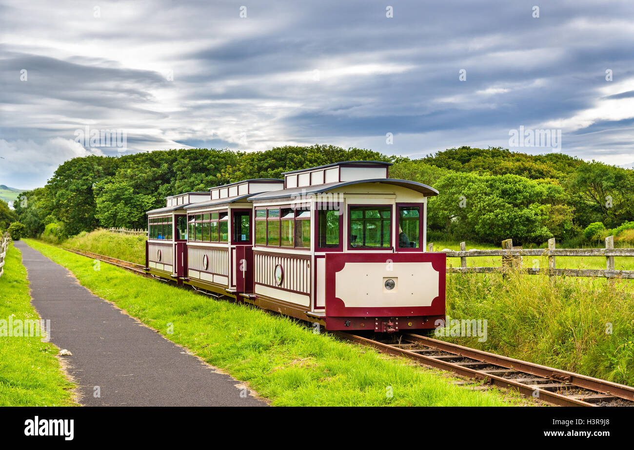 Il treno al Giant's Causeway e Bushmills ferroviarie, Irlanda del Nord Foto Stock