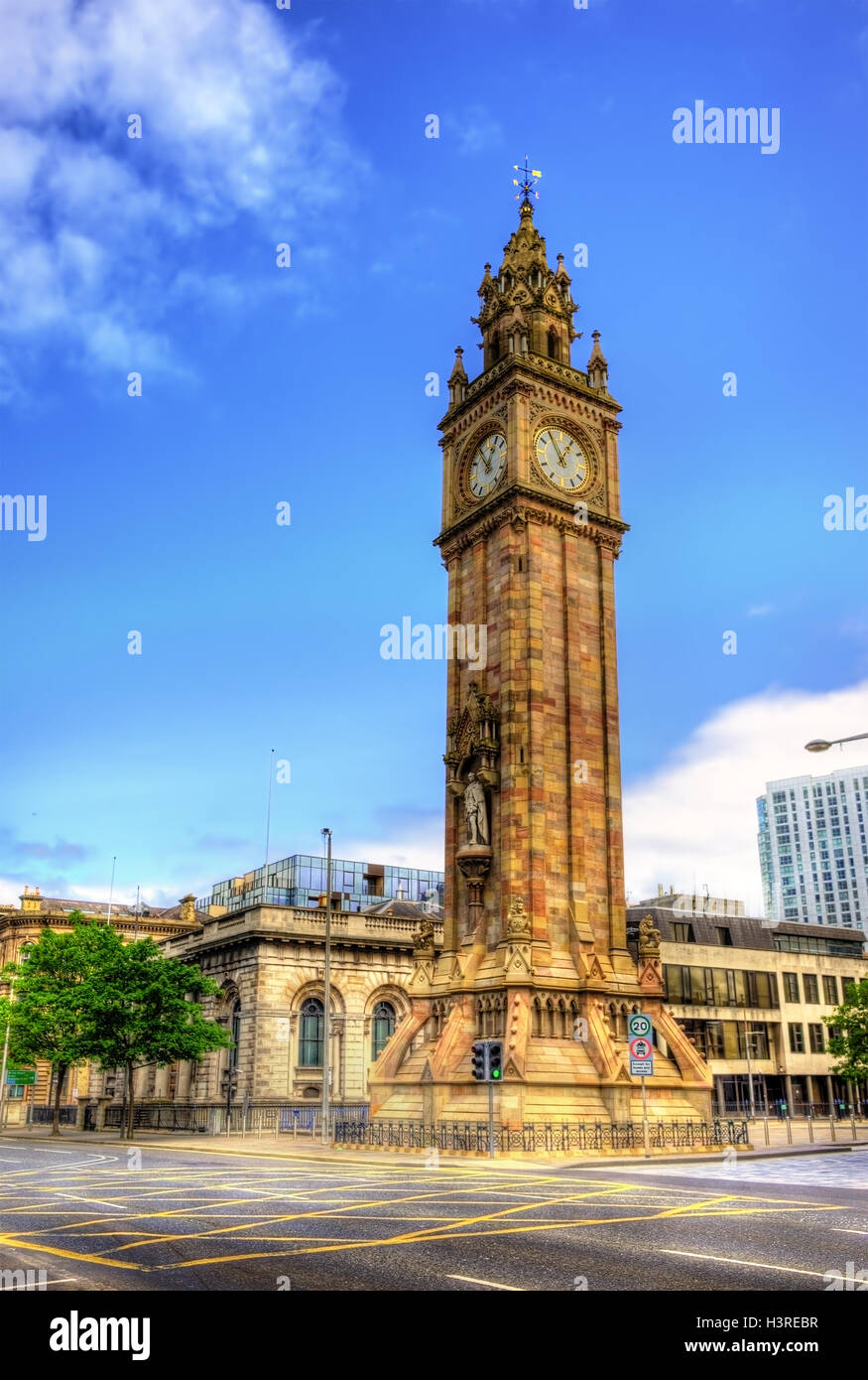 Albert Memorial Clock in Belfast - Irlanda del Nord Foto Stock
