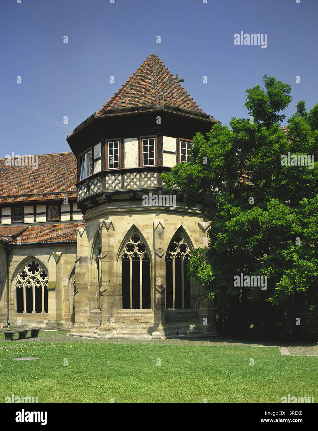 Germania, Baden-Württemberg, Maulbronn, chiostro, ben band, chiostro, Europa Centrale, Europa, Foresta Nera, luogo di interesse storico, UNESCO-patrimonio culturale mondiale, della cistercense abbazia abbazia e monastero cistercense, fondata nel 1147, medievally, struttura, architettura, architettura, camera della pompa al di fuori, estate, Foto Stock