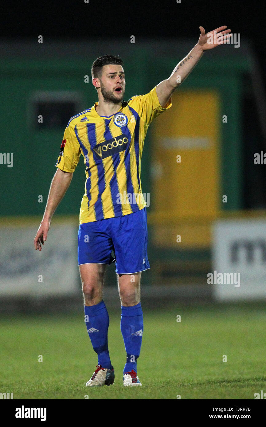 Paul Clayton di Romford - Romford vs Atletico VCD - Ryman League Division One North Football in nave Lane, Thurrock FC - 19/03/14 Foto Stock