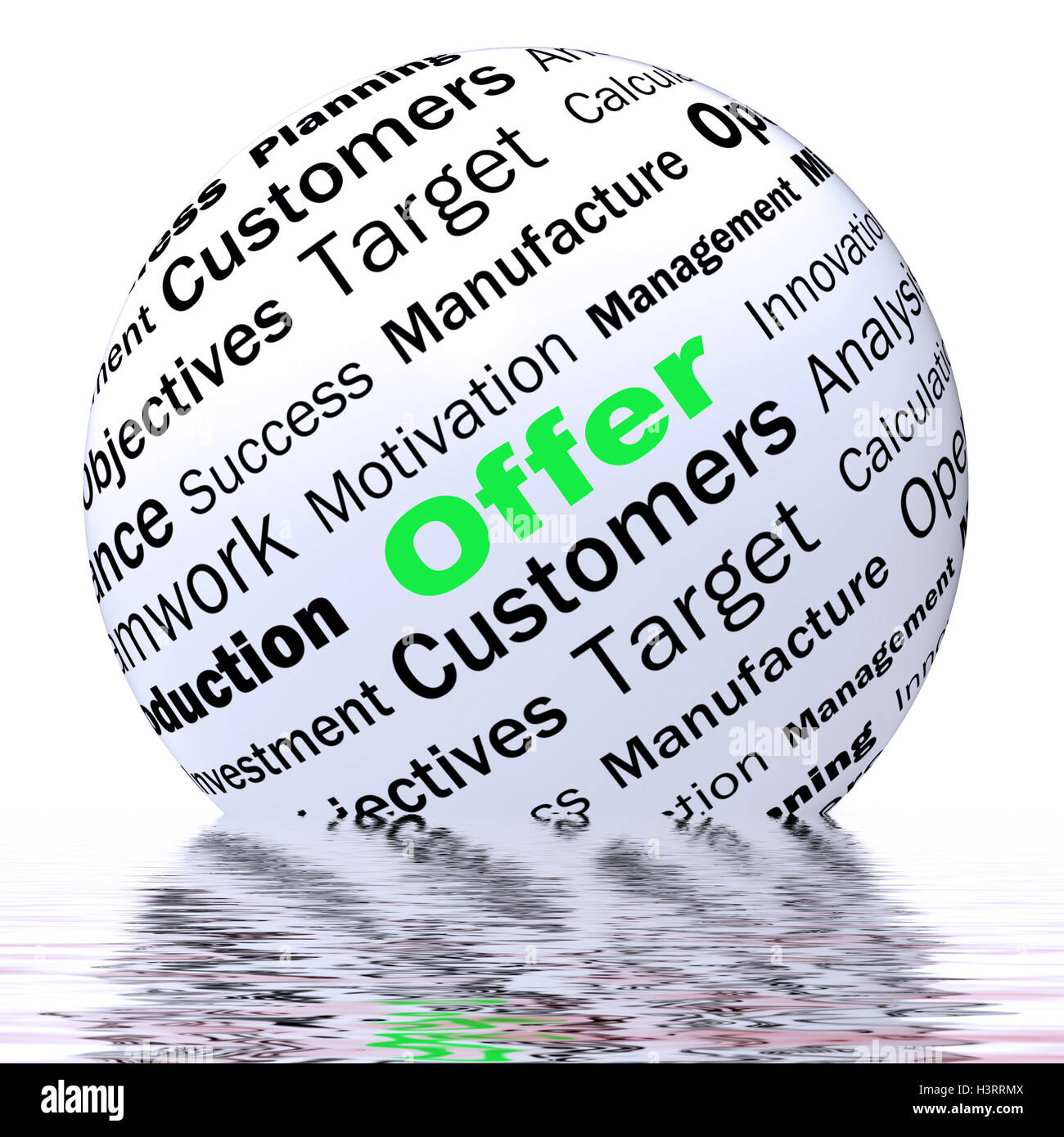 Offerta Definizione sfera Visualizza prezzi speciali o promozioni Foto Stock