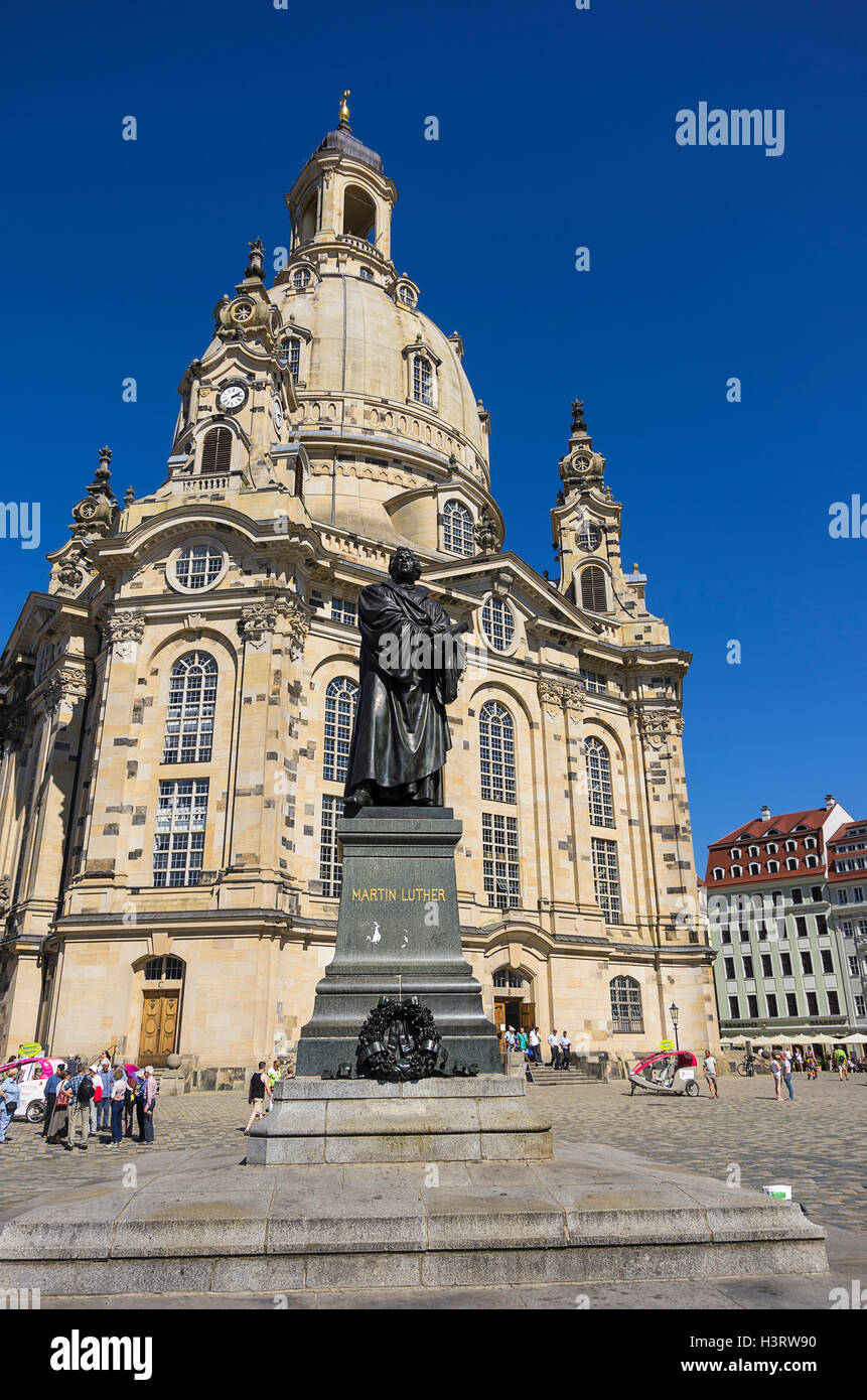 Martin Luther Memorial, Dresda, Sassonia, Germania. Foto Stock
