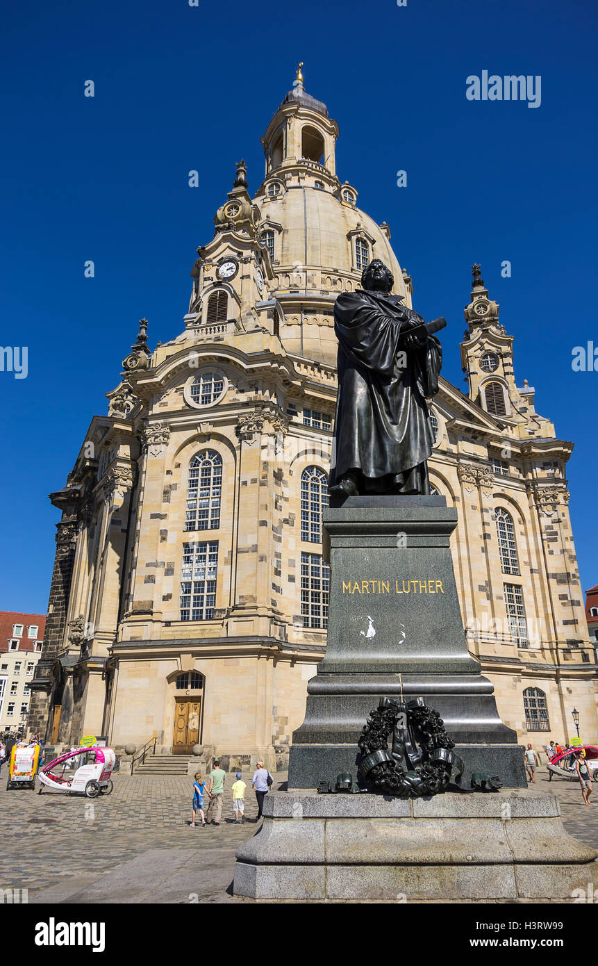Martin Luther Memorial, Dresda, Sassonia, Germania. Foto Stock