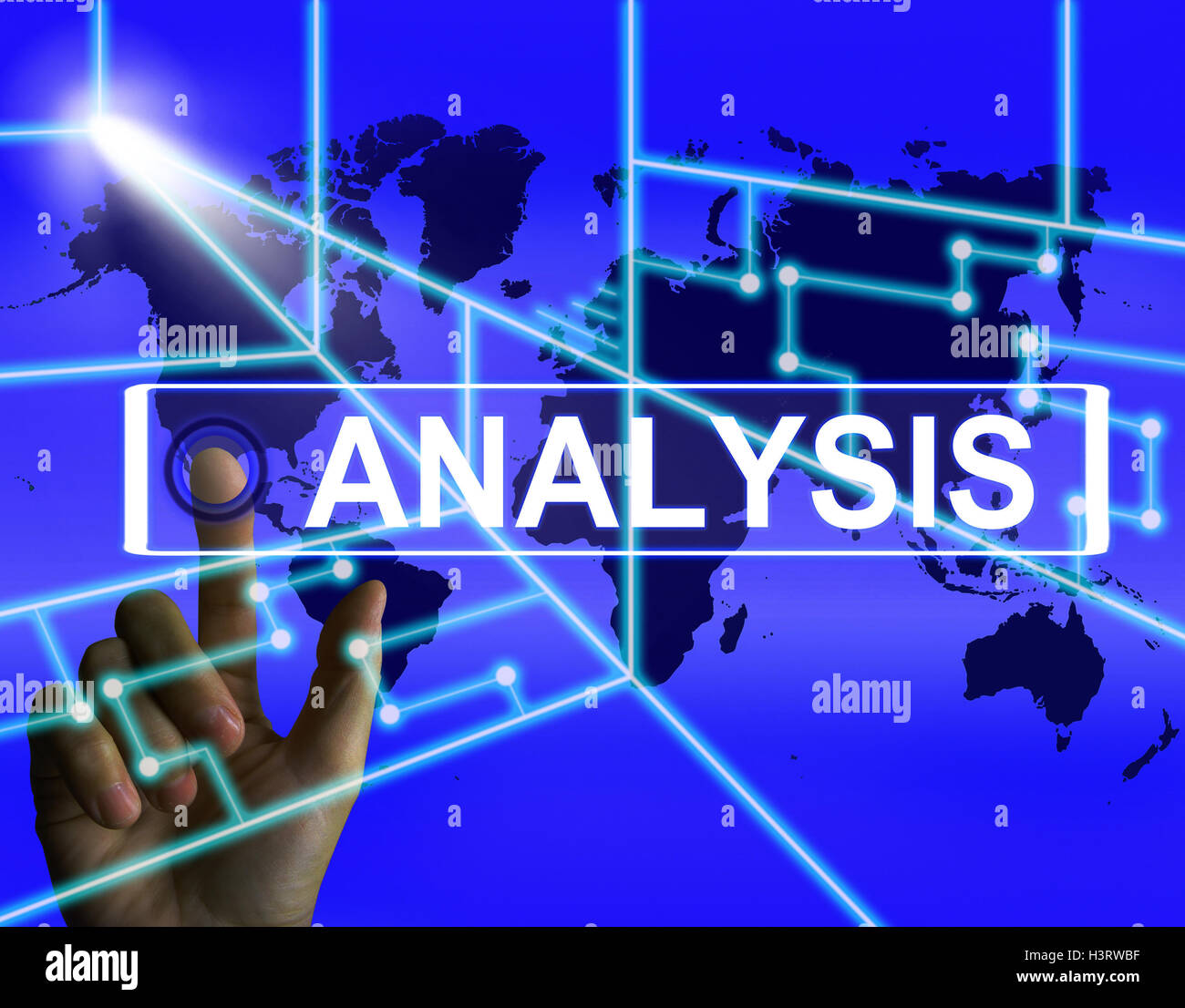 Schermata Analisi indica Internet o dei dati internazionali Analyzi Foto Stock