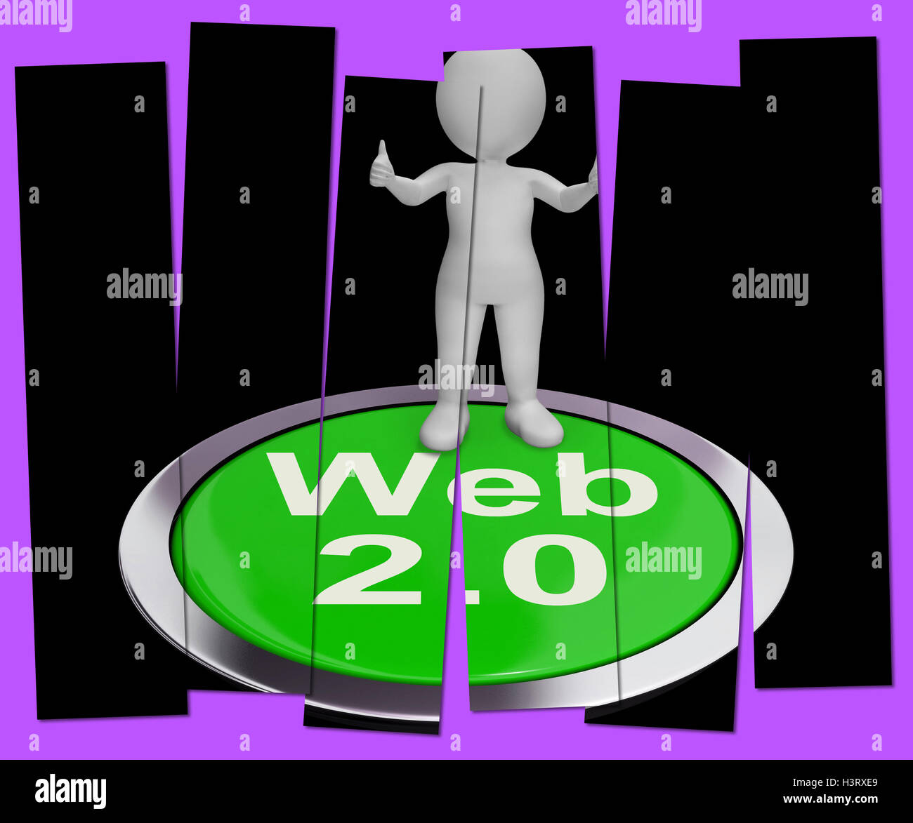 Web 2.0 Mezzi pressato versione Internet o piattaforma Foto Stock