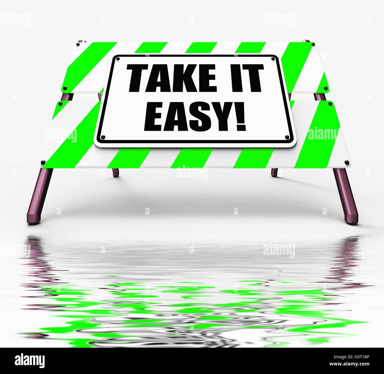 Take it easy Sign Visualizza per rilassarsi resto rilassarsi e allentare fino Foto Stock