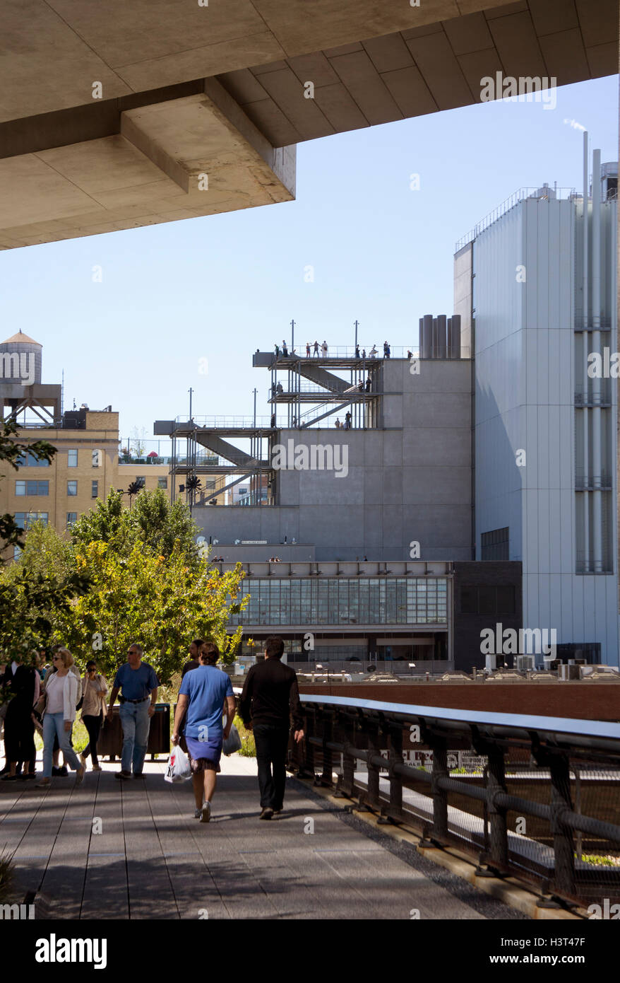 Whitney Museum of Art in Manhattan inferiore, come si vede dalla linea Alta a piedi. Foto Stock
