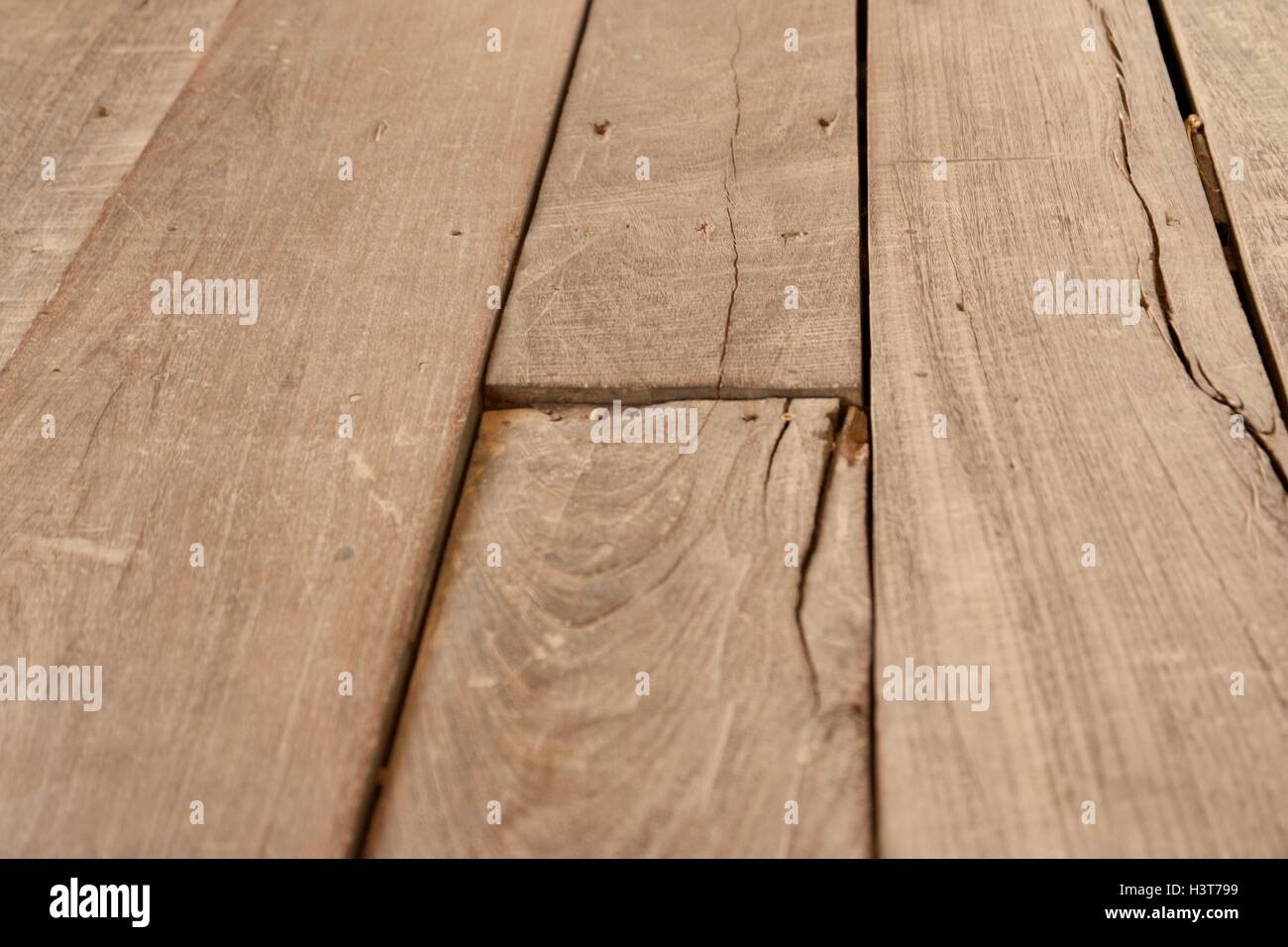 Rustico pavimenti in legno Close-up Foto Stock
