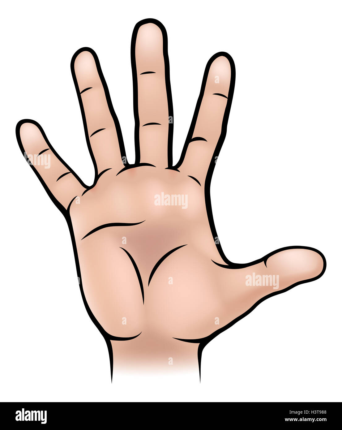 Una illustrazione di una mano umana parte del corpo Foto Stock