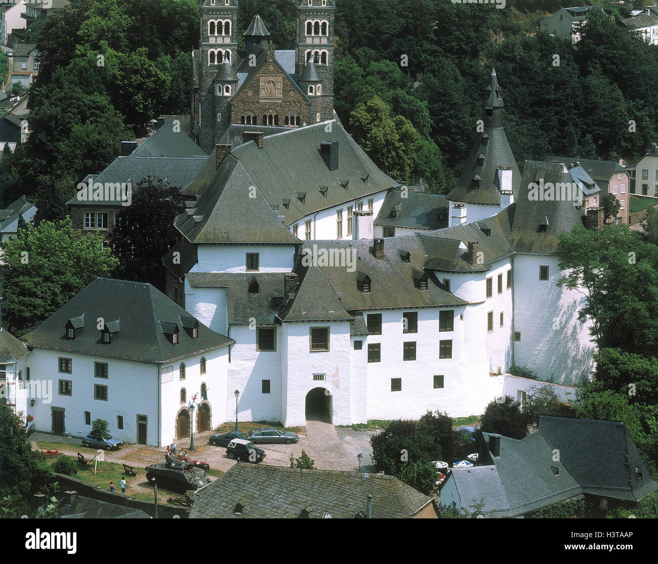 Lussemburgo, Clervaux, serratura, Überischt, i paesi del Benelux, Benelux, Lussemburgo, Clerf, castello, struttura, luogo di interesse, architettura e cultura Foto Stock