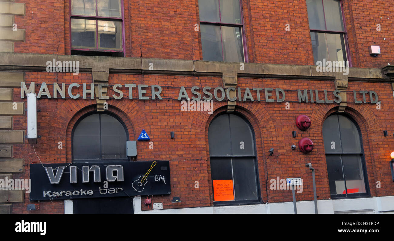 Manchester associato Mills costruzione,Nicholas St,Chinatown Warehouse fire Inghilterra - traversine ruvida ucciso Foto Stock