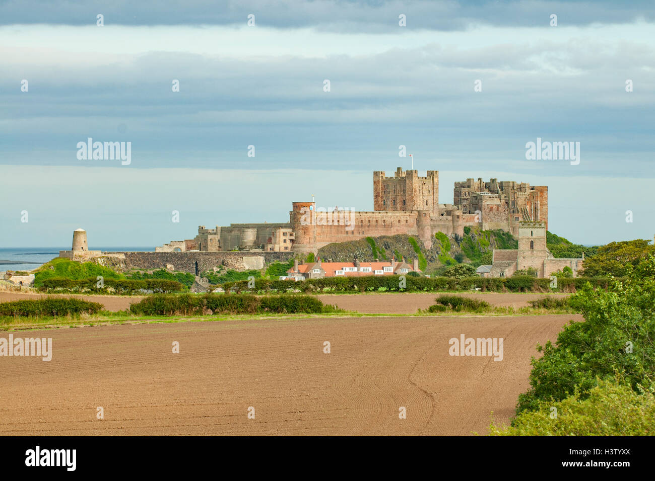 Il castello di Bamburgh, Bamburgh, Northumberland, Inghilterra Foto Stock
