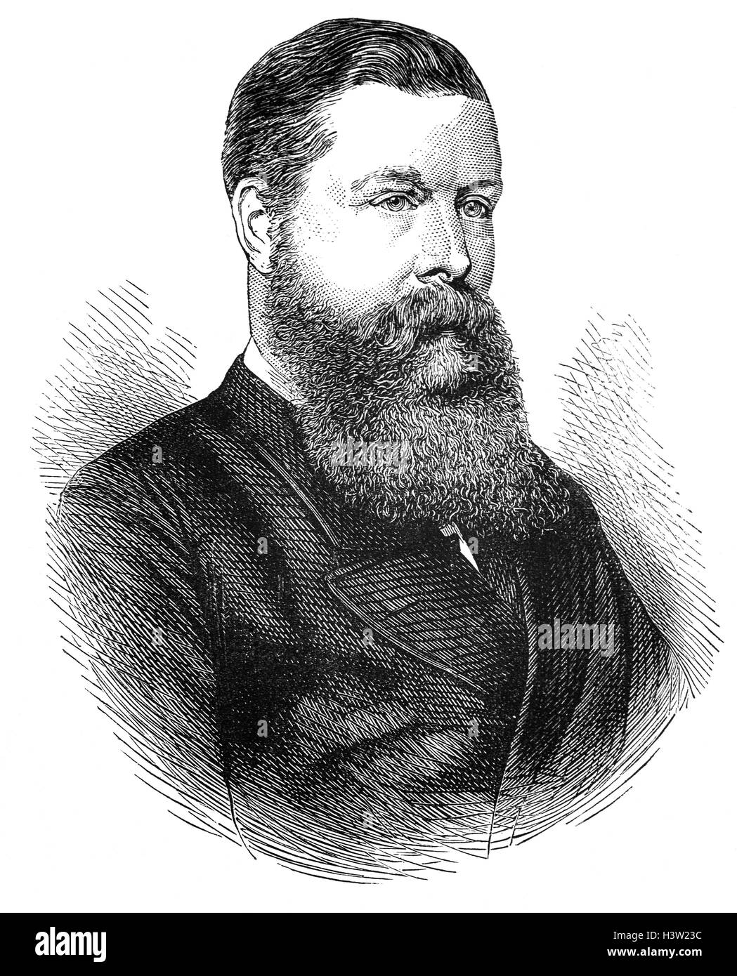 Hugh Culling Eardley Childers (1827 - 1896) era un britannico e australiano statista liberale del XIX secolo. Egli è più noto per i suoi sforzi di riforma all'Ammiragliato e la guerra in ufficio. Più tardi nella sua carriera, come Cancelliere dello Scacchiere il suo tentativo di correggere il deficit di bilancio che ha portato alla caduta del governo liberale guidato da William Ewart Gladstone. Foto Stock