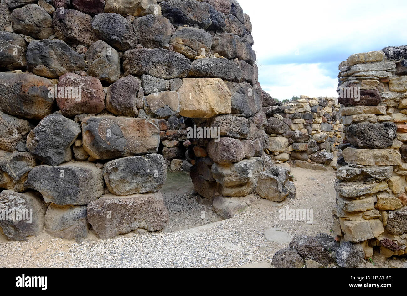 Su Nuraxi di Barumini. Sardegna, Italia Foto Stock