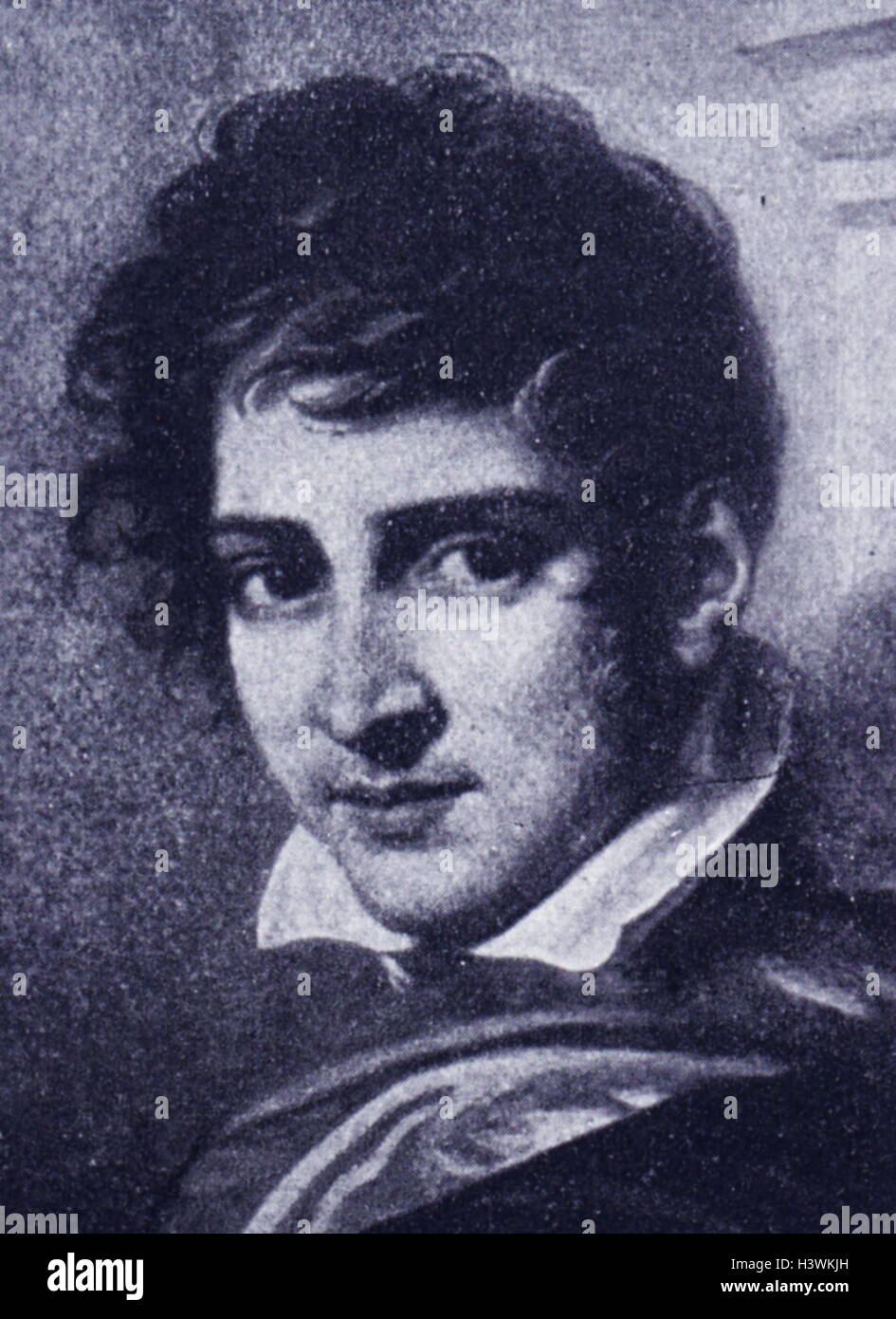 Ritratto di George Gordon Byron (1788-1824) un poeta inglese. Datata del XIX secolo Foto Stock