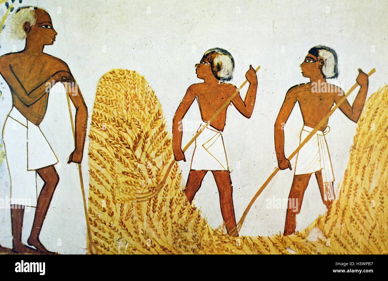 Tomba egizia pittura murale da Tebe, Luxor. Datata xi secolo A.C. Foto Stock