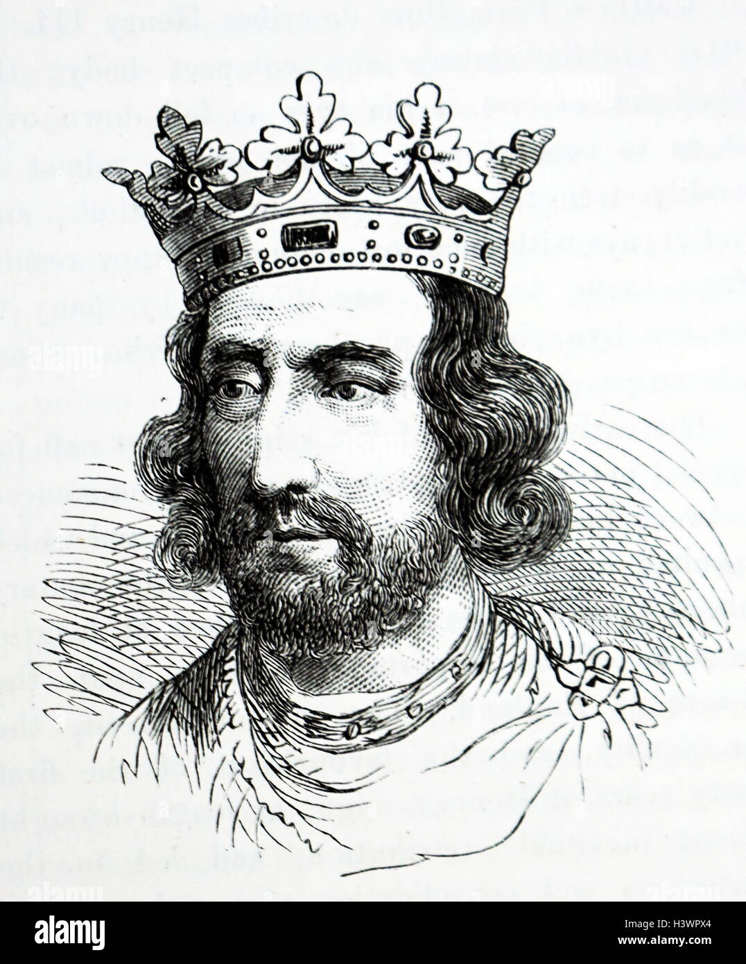 Ritratto inciso di Henry III d'Inghilterra (1207-1272). Datata xiii secolo Foto Stock