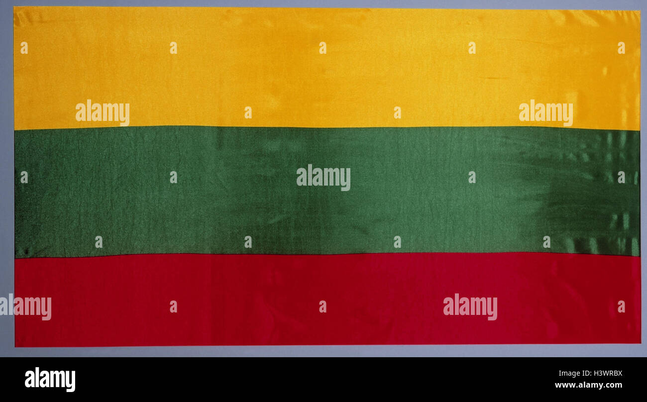 Bandiera della Lituania, Lietuva, Lietuvos Respublika, colori nazionali, bandiera, Europa, fotografia del prodotto Foto Stock