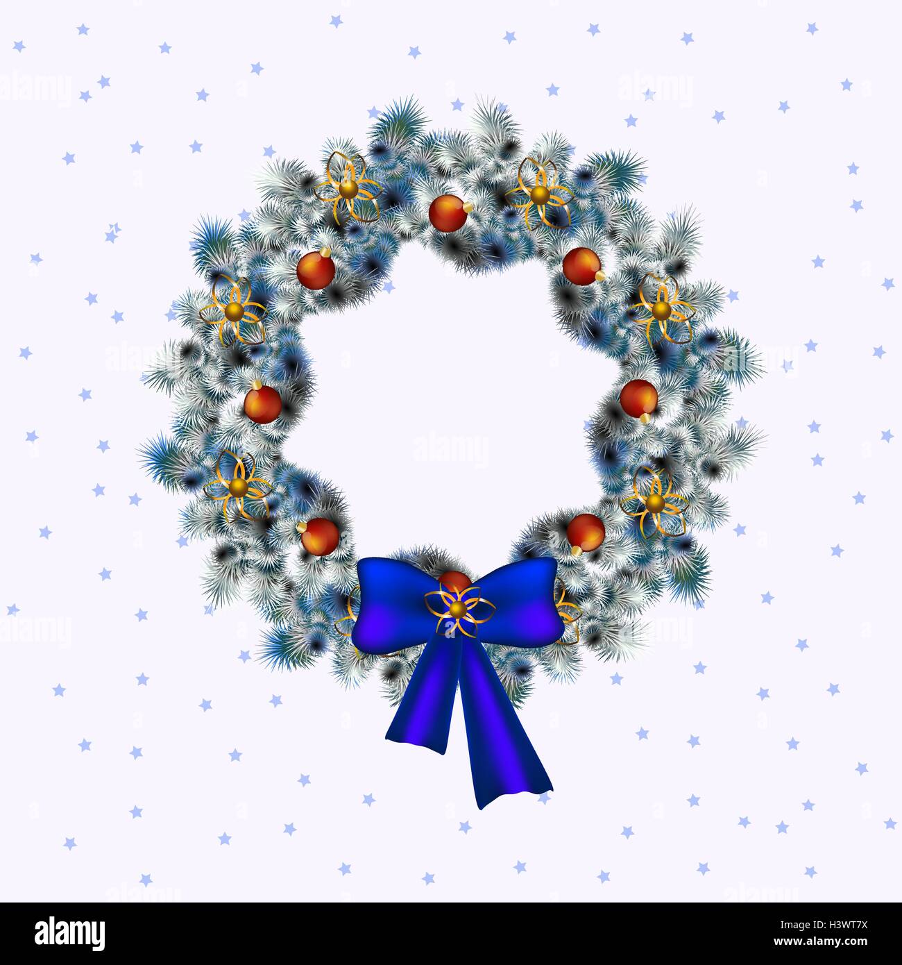 Natale blu e bianco ghirlanda di Natale deko in accenti blu ,sfondo bianco,  vettore Immagine e Vettoriale - Alamy