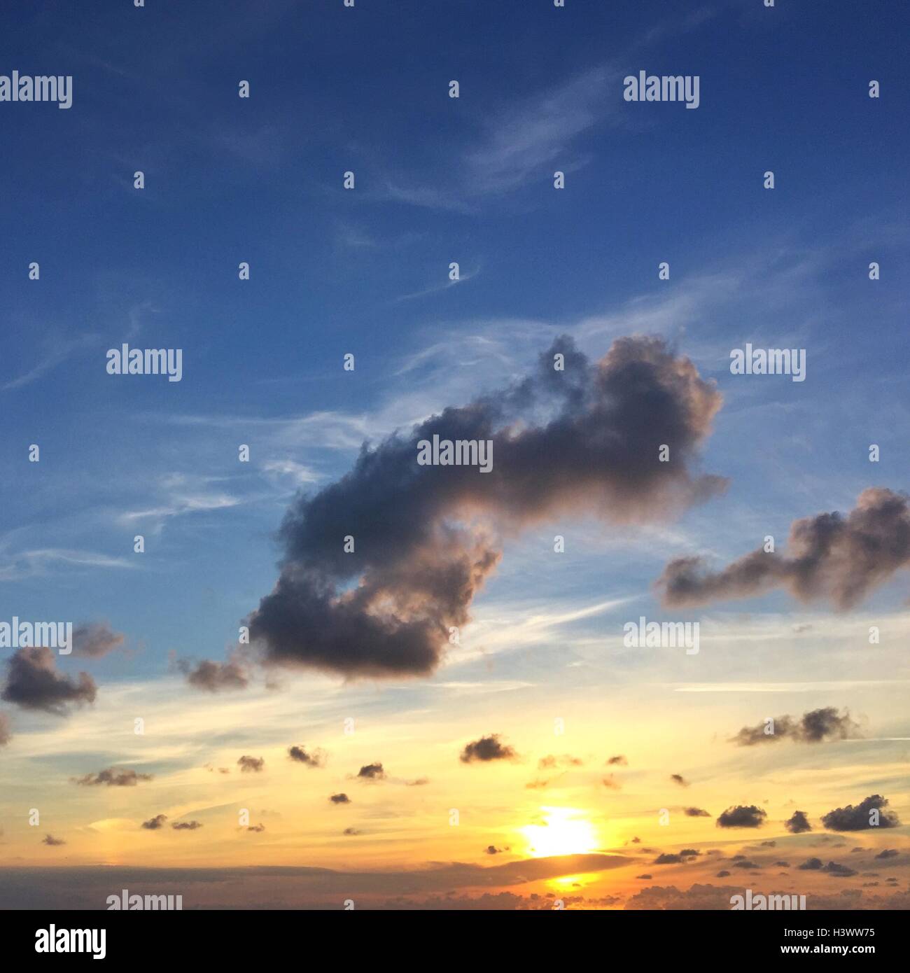 Cloudscape al tramonto, Fanoe, Danimarca Foto Stock