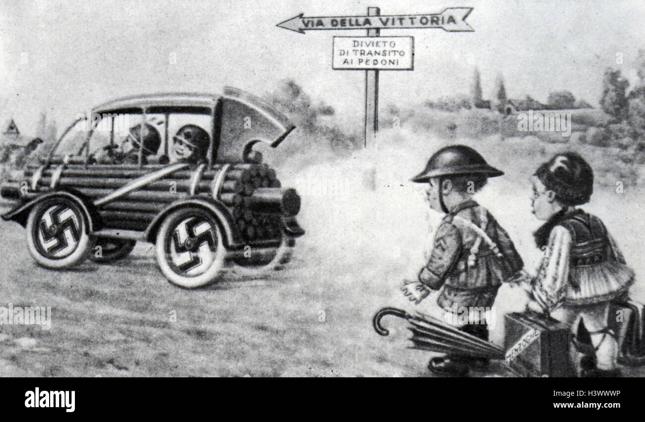 La Seconda Guerra Mondiale la propaganda cartolina. In data xx secolo Foto Stock