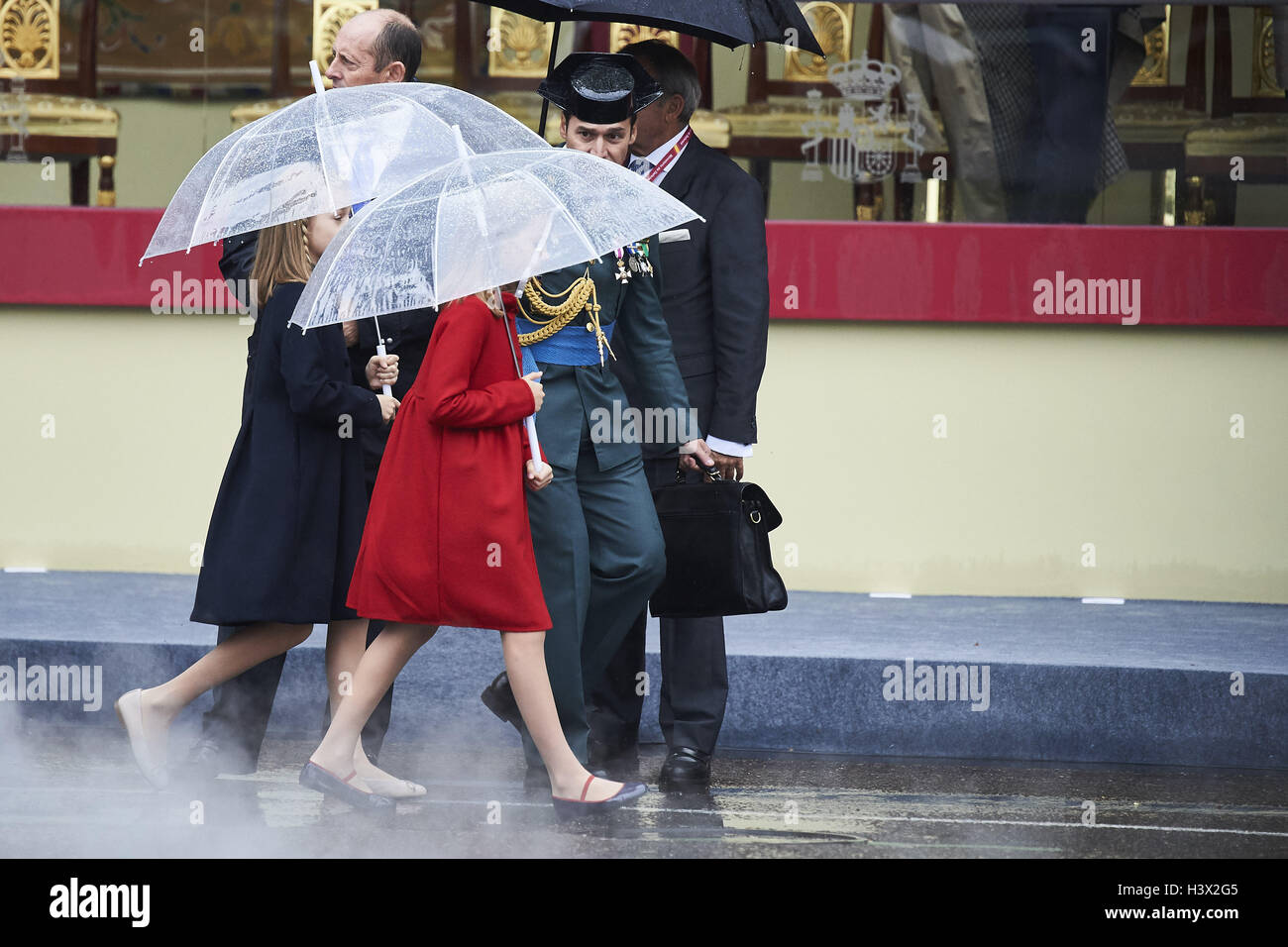 Madrid, Madrid, Spagna. Xii oct, 2016. Crown Princess Leonor, Principessa Sofia ha partecipato alla Giornata Nazionale parata militare il 12 ottobre 2016 a Madrid, Spagna. Credit: Jack Abuin/ZUMA filo/Alamy Live News Foto Stock