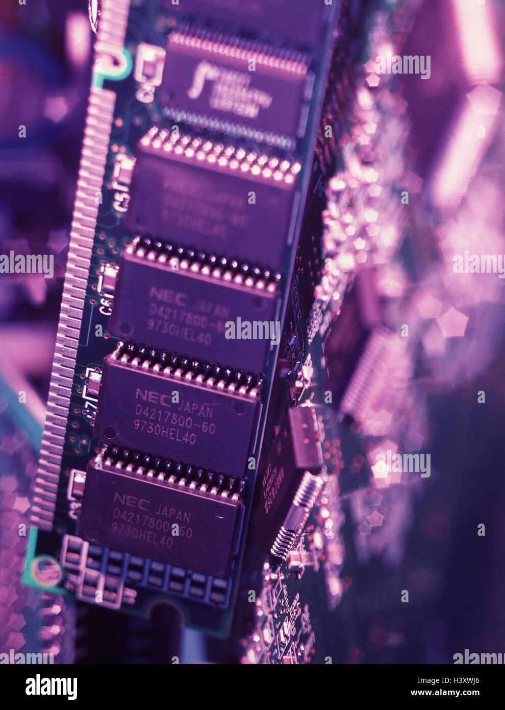 La memoria principale, chip, la memorizzazione dei dati principali del modulo di memoria, DIMM, SIMM, RAM, le voci in conformità. Originatore, Foto Stock