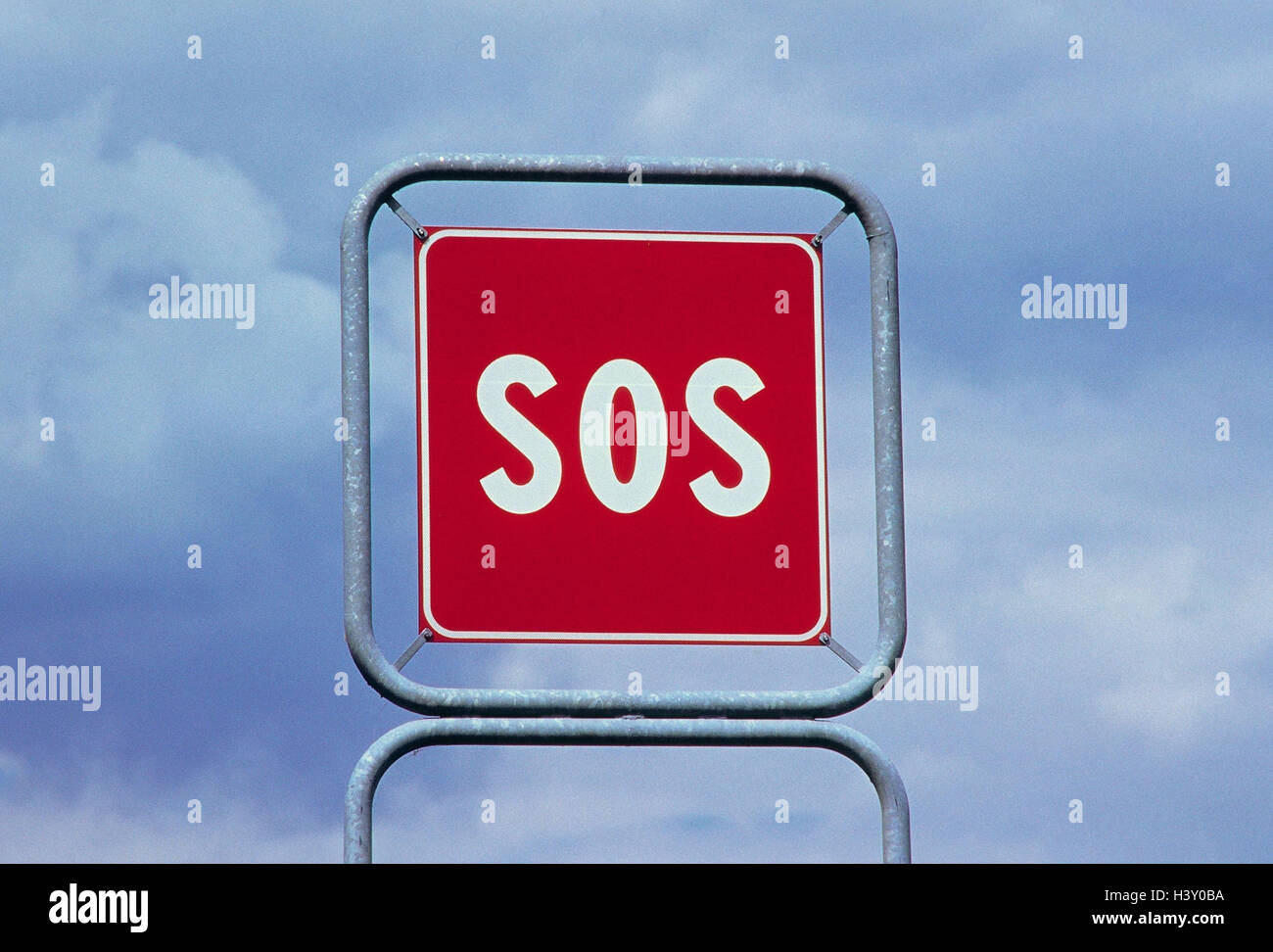 Segno, 'SOS', incidente aiuto, ripartizione, servizio di chiamata di emergenza, segno, segnale di emergenza, aiuto, Foto Stock
