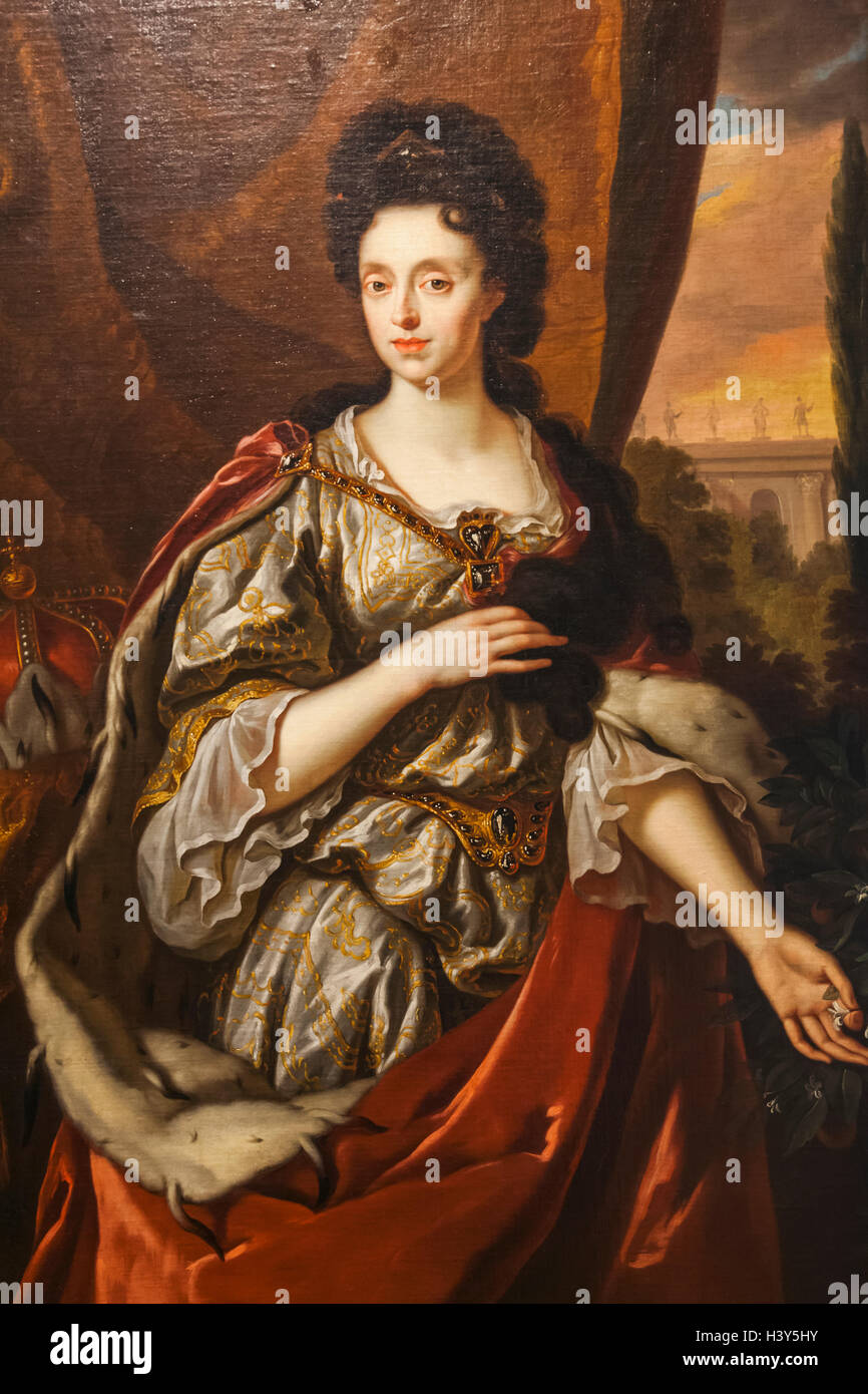 In Germania, in Baviera, Monaco di Baviera, Museo Nazionale Bavarese, Ritratto di Anna Maria Luisa de'Medici datata 1708 Foto Stock