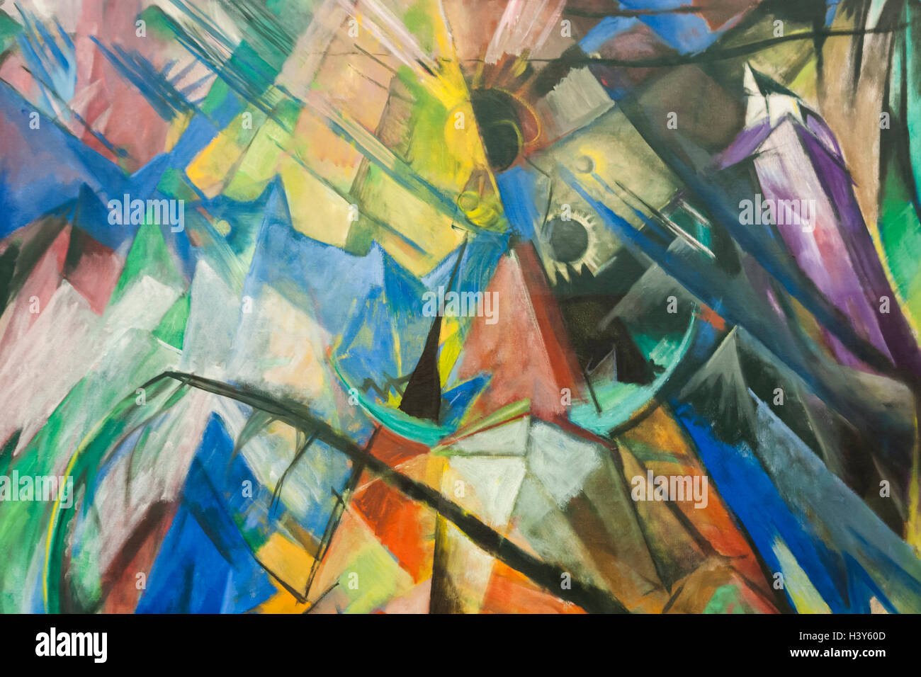 In Germania, in Baviera, Monaco di Baviera, la Pinakothek Museo di Arte Moderna (Pinakothek der Moderne), Pittura intitolato "Tirol" di Franz Marc Foto Stock