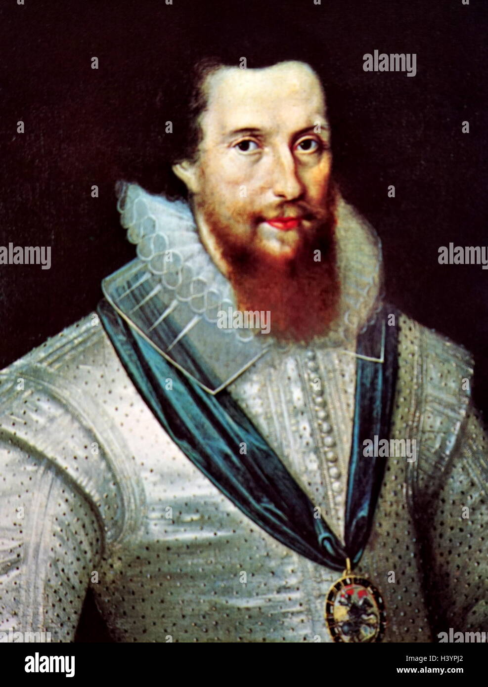 Ritratto di Robert Devereux, 2° Conte di Essex (1565-1601) un nobile inglese e uno dei preferiti di Elisabetta I. datata XVI secolo Foto Stock