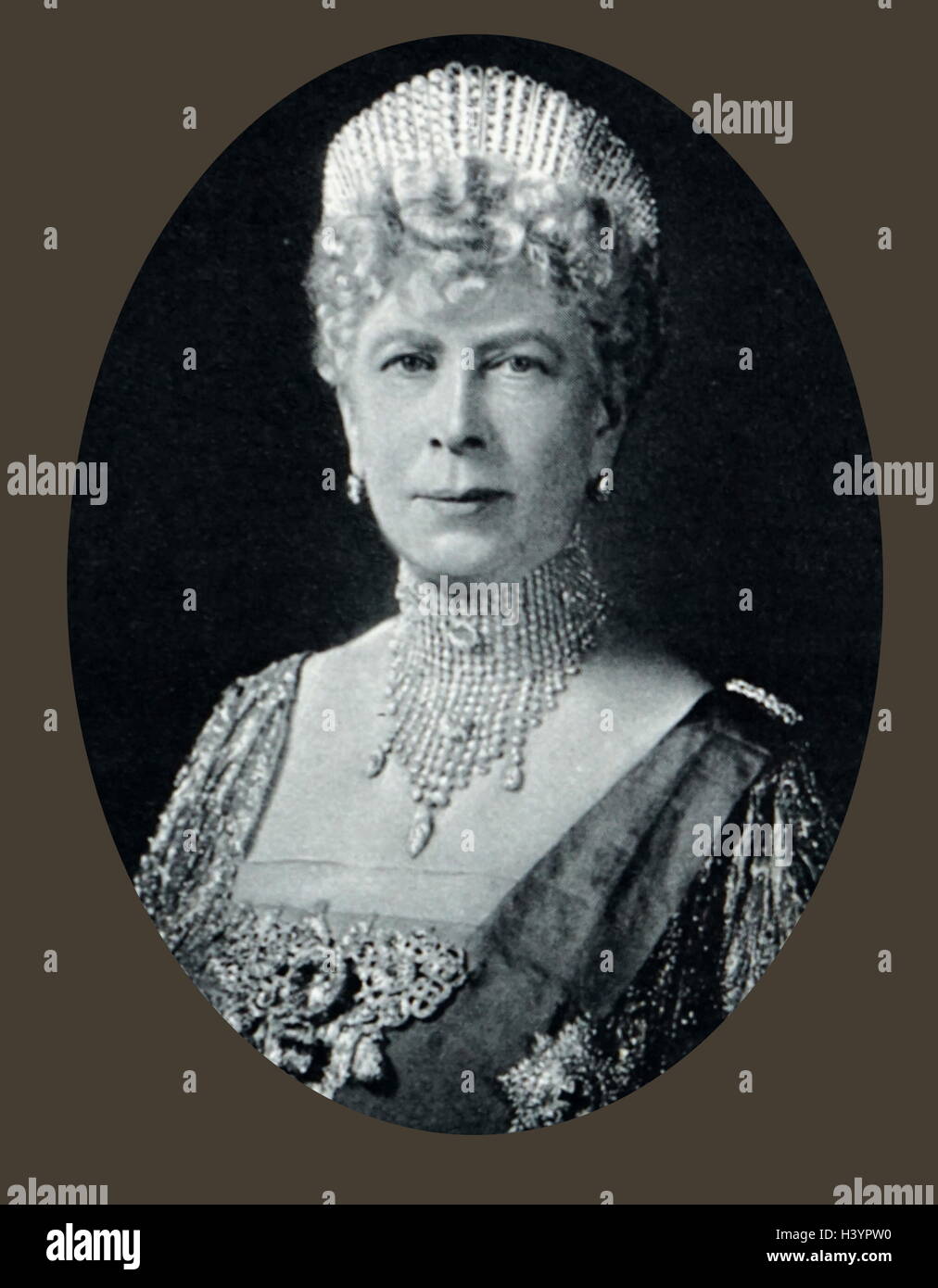 Queen Mary (1867 - 1953) fu regina consorte del Regno Unito e i domini britannici e Imperatrice consorte di India, come la moglie di King-Emperor George V. Foto Stock