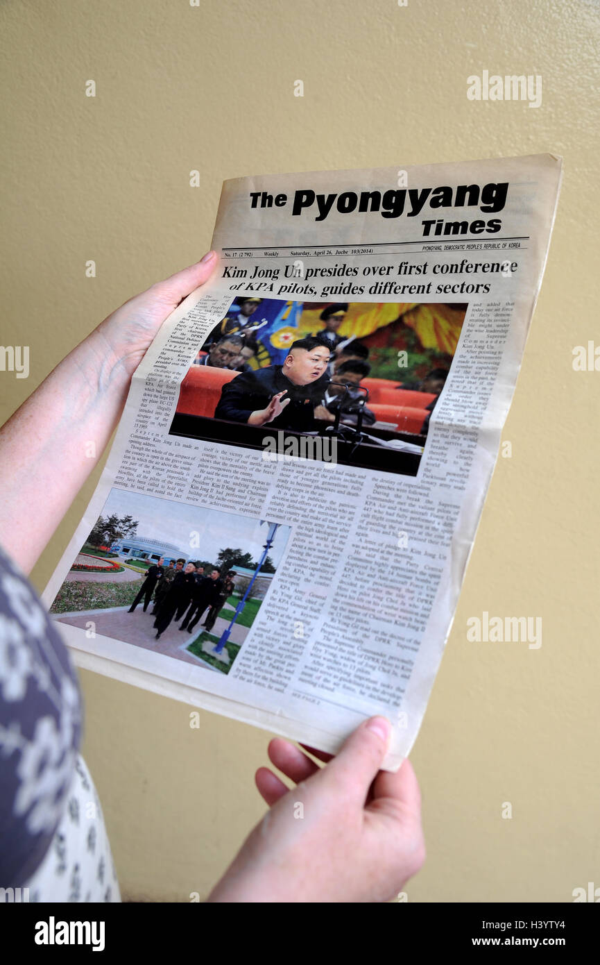 Pyongyang Times, Corea del Nord Foto Stock