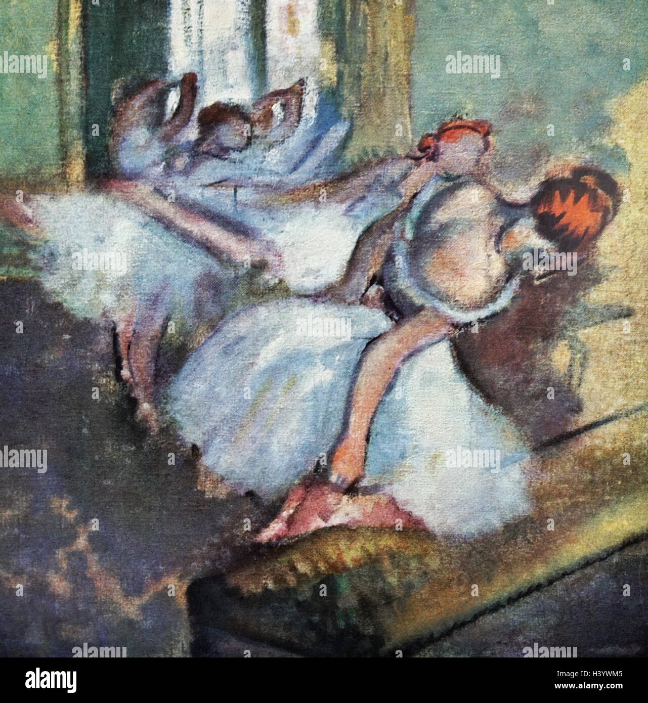 Pittura intitolato 'Dancers pratica' di Edgar Degas (1834-1917) un artista francese e scultore. Datata del XIX secolo Foto Stock