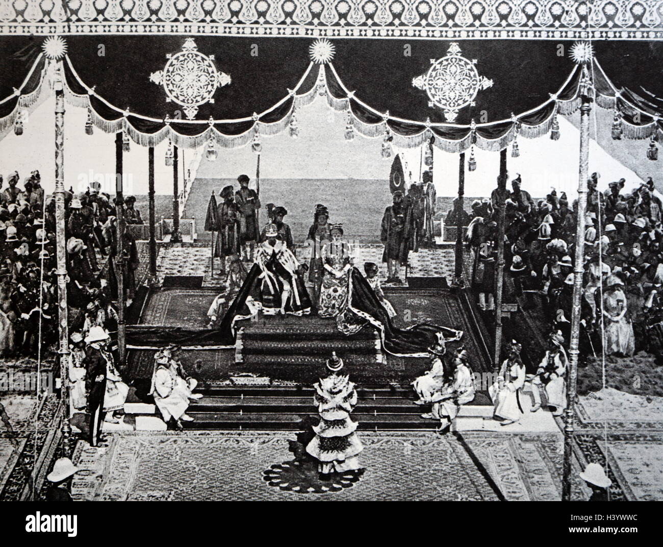 Fotografia di Re Giorgio V e Mary di Teck in India celebra la Delhi Durbar. In data xx secolo Foto Stock