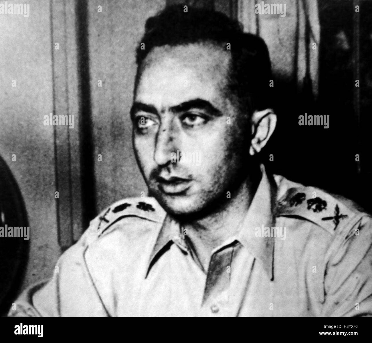 Fotografia di Mordechai Maklef (1920-1978) l ex Capo di Stato Maggiore delle Forze di Difesa Israeliane. In data xx secolo Foto Stock