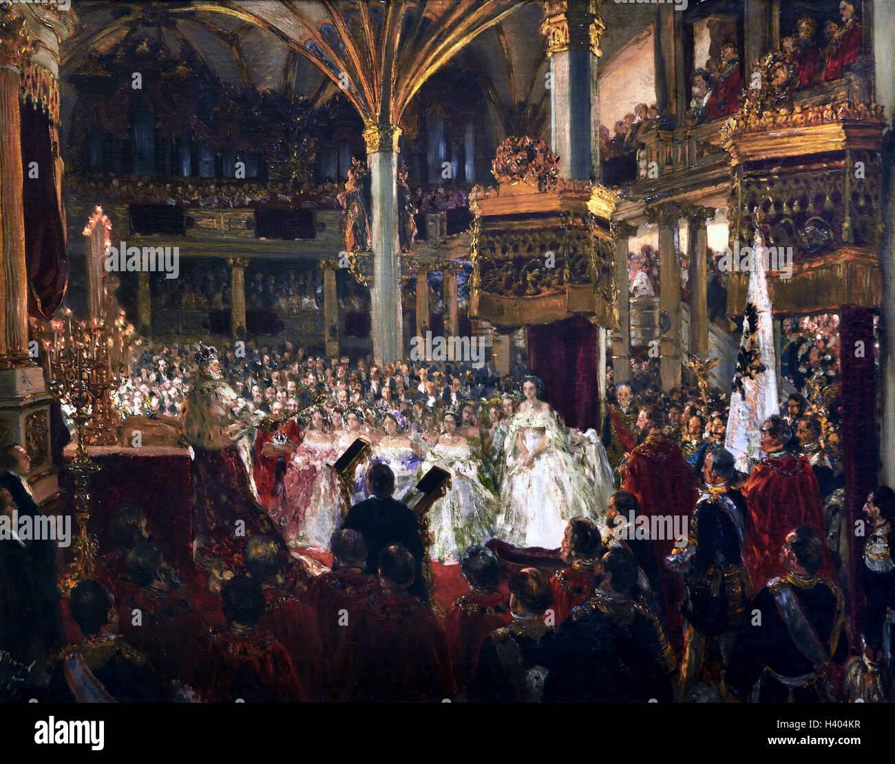 Krönung König Wilhelms io in Königsberg - Incoronazione del Re Guglielmo I - Koenigsberg 1861 Adolph Menzel 1815-1905 tedesco Germania ( William I -Guglielmo I 1797 - 1888( re di Prussia e il primo imperatore tedesco ) Foto Stock