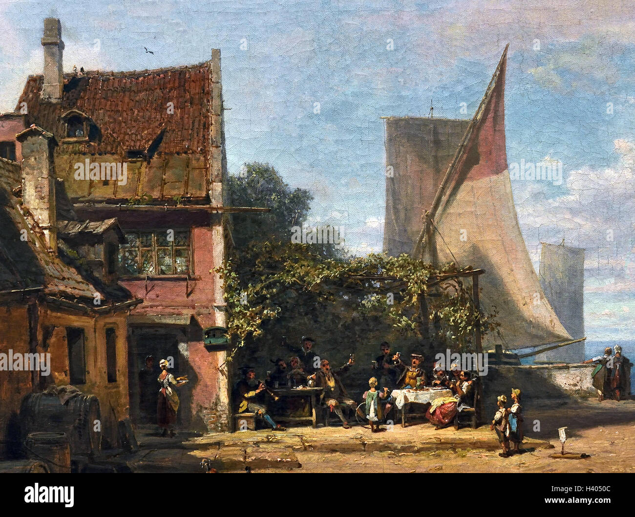 Vecchia Taverna vicino al lago di Starnberg 1865 Carl Spitzweg 1808-1885 il tedesco in Germania Foto Stock