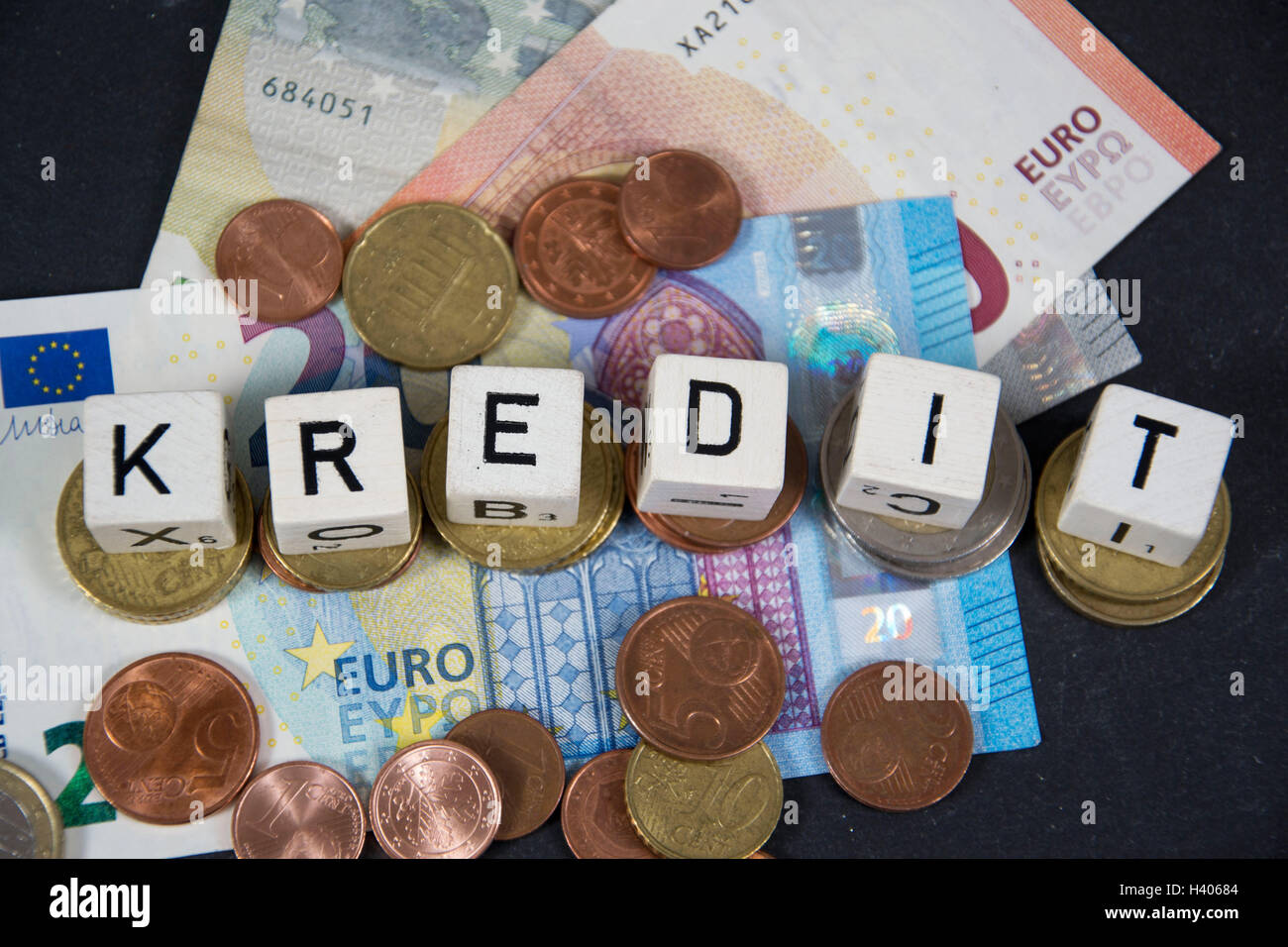 Kredit - la parola tedesca per il credito Foto Stock