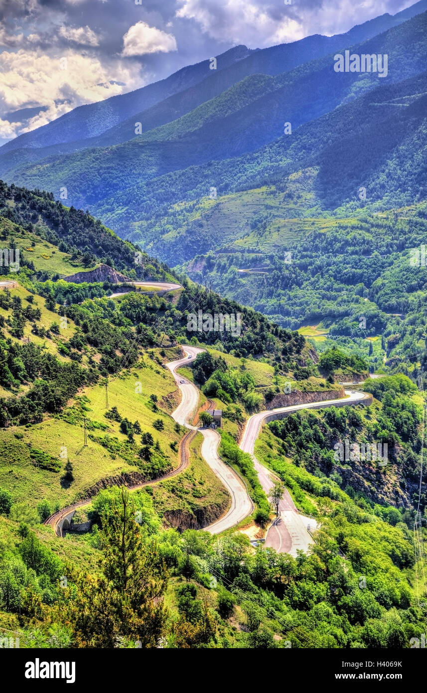 Mountain Pass in reparto Pyrenees-Orientales, Francia Foto Stock